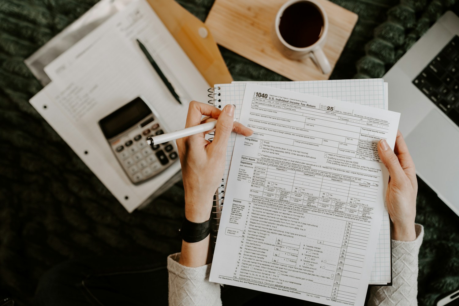 A person reviewing information and resources
